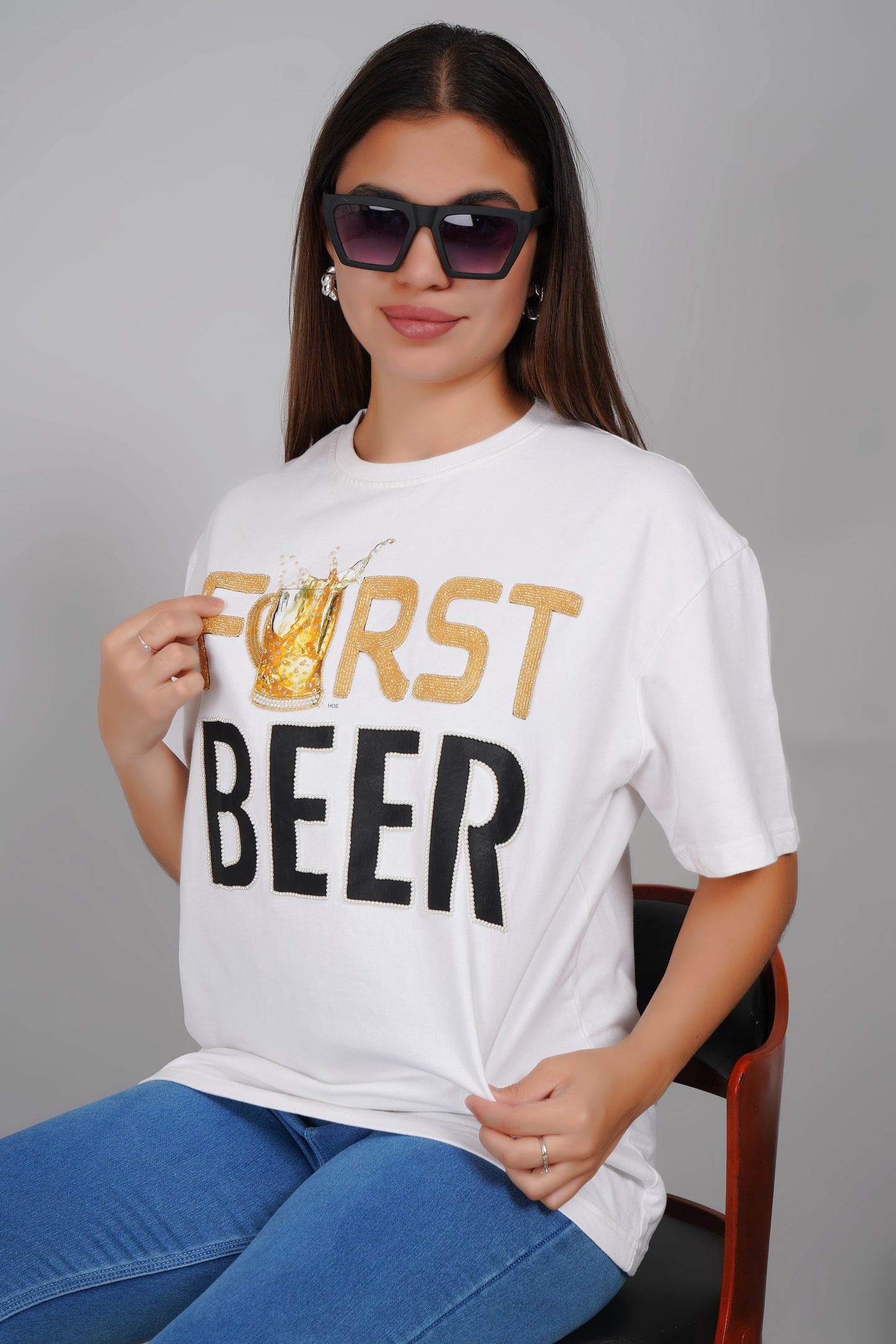 First Beer Premium Unisex Oversized T-shirts