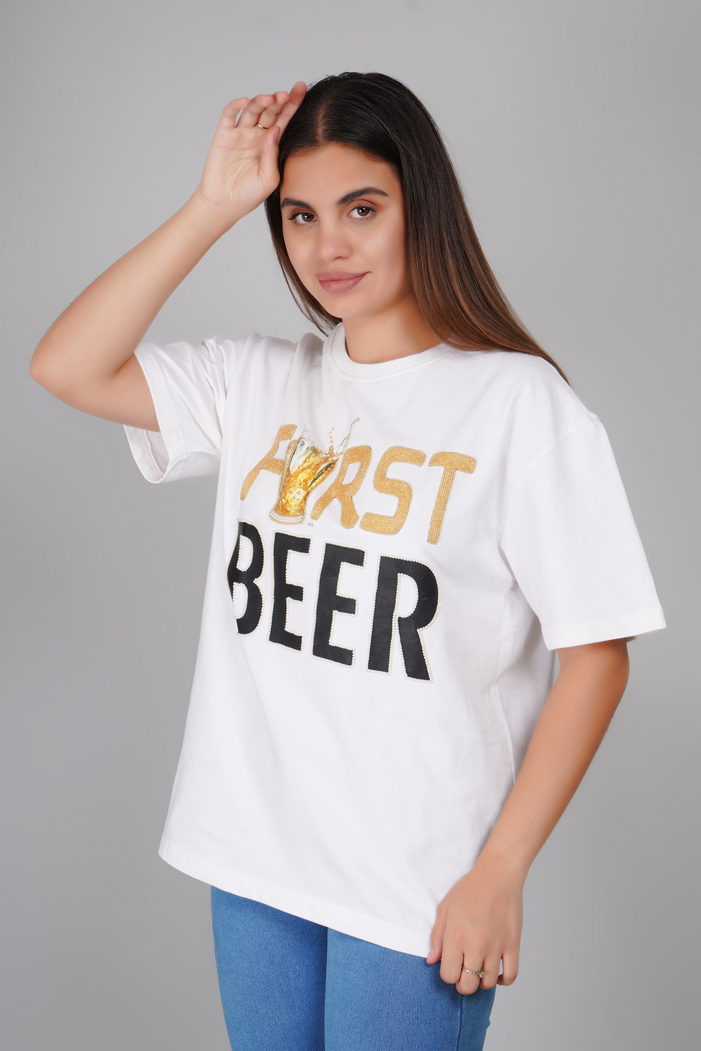 First Beer Premium Unisex Oversized T-shirts