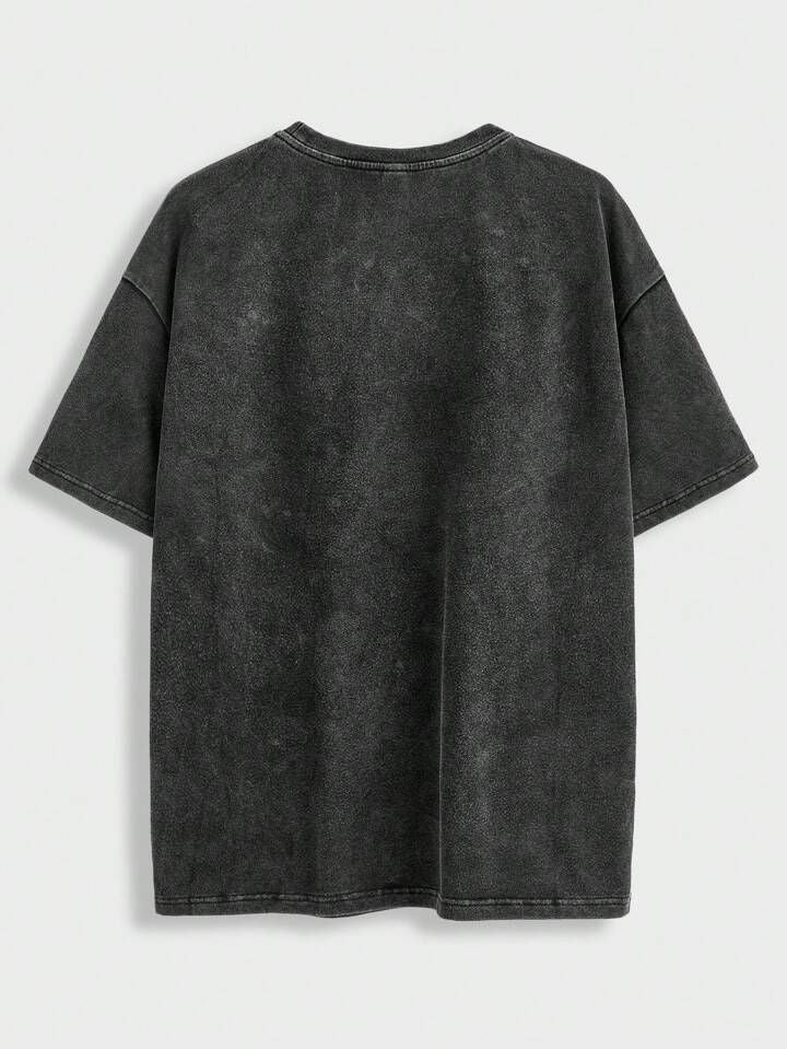 StreetCore Acid Wash Drop Shoulder T-Shirt